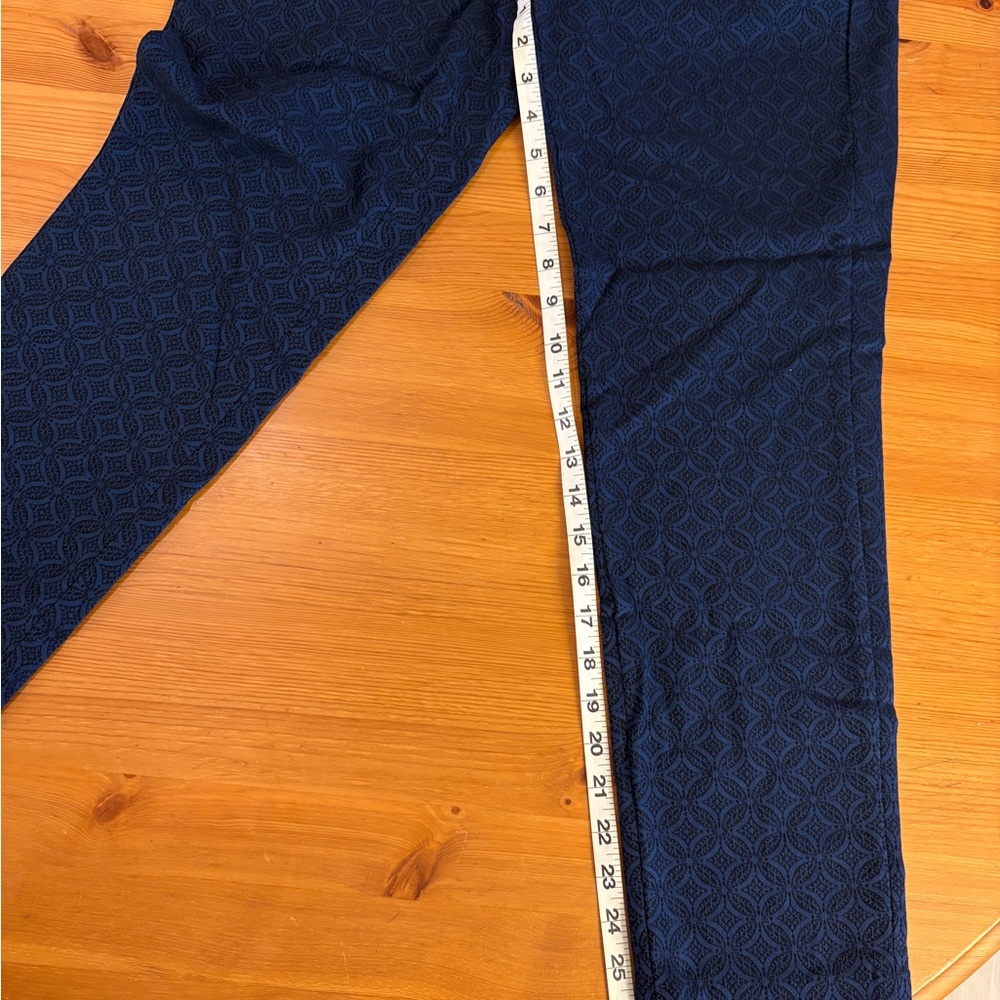 Banana Republic NWT Sloan Fit Navy Patterned Low Rise Ankle Pant - Size 6 - Picture 4 of 7